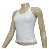 Camiseta Regata Feminina Branca 100% Poliester