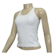 Camiseta Regata Feminina Branca 100% Poliester