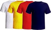 Camiseta Cores 100% Algodão - Kit C/ 15 Peças- Frete Grátis