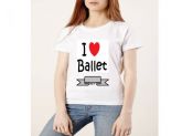 Camiseta Temática Baby Look Ballet Tecido Dry Fit